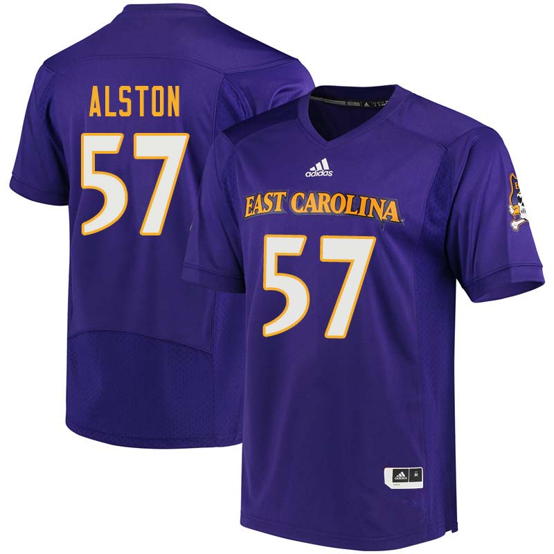 Men #57 Taijh Alston East Carolina Pirates College Football Jerseys Sale-Purple - Click Image to Close